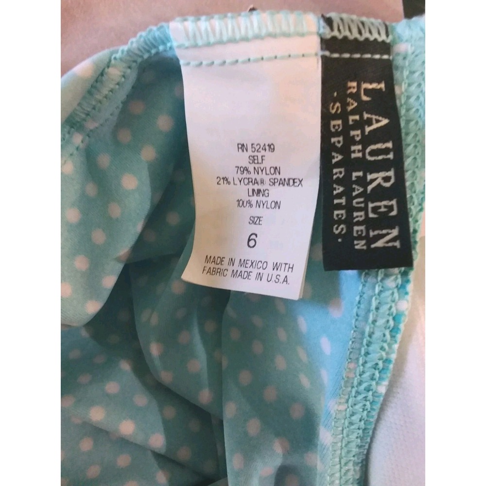 Ralph Lauren Separates Top Womens Size 6 Blue White Polka dots Swim Halter - Picture 10 of 16